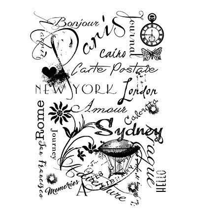 FRS648 - Creative Expressions - Travel Background - Woodware Clear Stamp Francoise Read