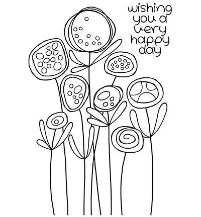 JGS492 - Creative Expressions - Circle Flowers - Woodware Clear Stamp Jane Gill