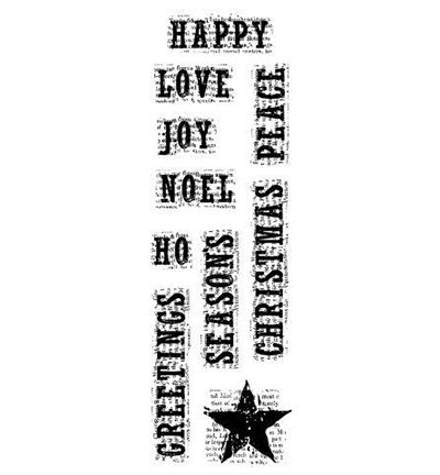 FRS356 - Creative Expressions - Vintage Christmas Words - Woodware Clear Stamp Francoise Read