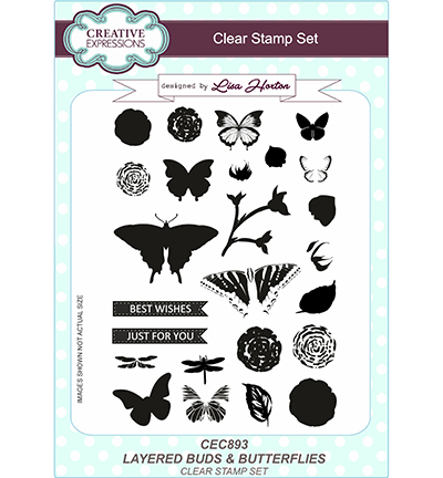CEC893 - Creative Expressions - Layered Buds & Butterflies - CE Clear Stamps Set