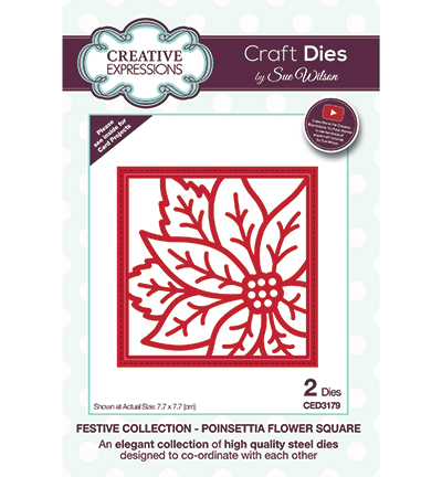 CED3179 - Creative Expressions - Poinsettia Flower Square - Noël, hiver