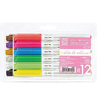 MS-40/12V - Kuretake / ZIG - (12V)Glitter 12 Colours Set - Wink of Stella Glitter