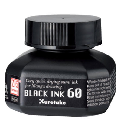 CNCE104-6 - Kuretake / ZIG - Black Ink 60ml - Encre noir