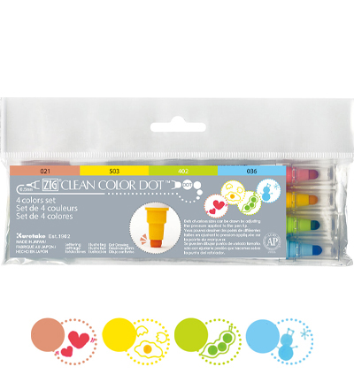 TC-6100/4V - Kuretake / ZIG - Zig Clean Color Dot 4 color set - Clean Color Dot Sets