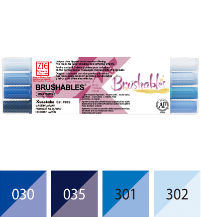 MS-7700/4VBL - Kuretake / ZIG - Zig Brushables Blue 4 colors set - Sets Brushables MS-7700/4VBL - Kuretake / ZIG - Zig Brushables Blue 4 colors set - Sets Brushables