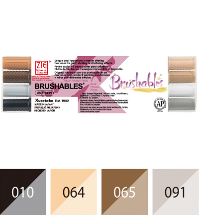 MS-7700/4VBR - Kuretake / ZIG - Zig Brushables Brown 4 colors set - Sets Brushables MS-7700/4VBR - Kuretake / ZIG - Zig Brushables Brown 4 colors set - Sets Brushables