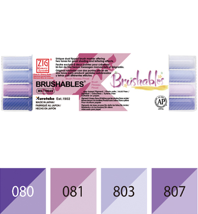 MS-7700/4VPU - Kuretake / ZIG - Zig Brushables Purple 4 colors set - Sets Brushables