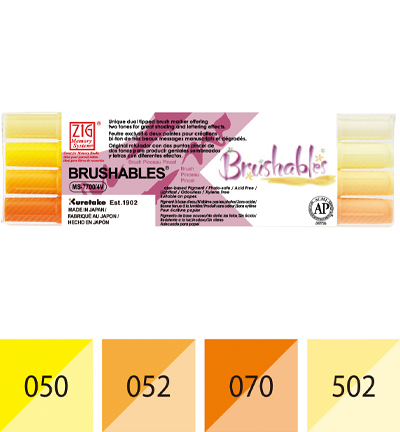 MS-7700/4VYE - Kuretake / ZIG - Zig Brushables Yellow 4 colors set - Brushables sets