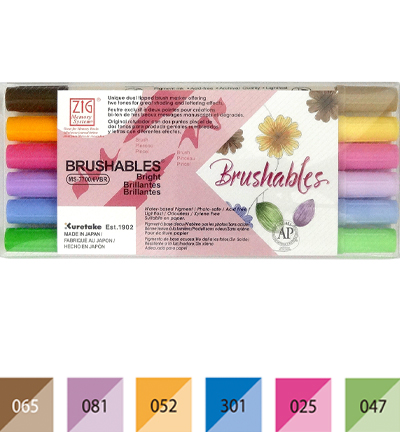 MS-7700/6VBR - Kuretake / ZIG - Zig Brushables Bright 6 colors set - Brushables sets