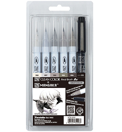 IKTB-24/6V - Kuretake / ZIG - Clean Color Real Brush + Cartoonist Mangaka set - 