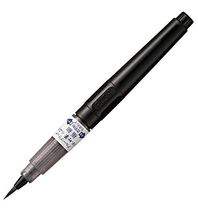 DBE160-378S - Kuretake / ZIG - Fude Pen Compact, Gokuboso Blue Black - Bimoji Fude Pen