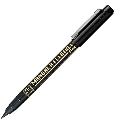 CNMF-010 - Kuretake / ZIG - Mangaka Flexible Fine Brush, Black - 