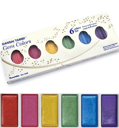 MC20GC/6V - Kuretake / ZIG - Gem Colors, 6 Colors set - Sets & palettes Gansai Tambi