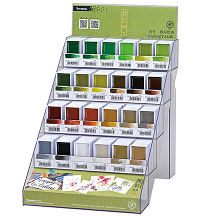 MC20H/DP4 - Kuretake / ZIG - Gansai Tambi 120pc Display set IV Green & Dark colors - 