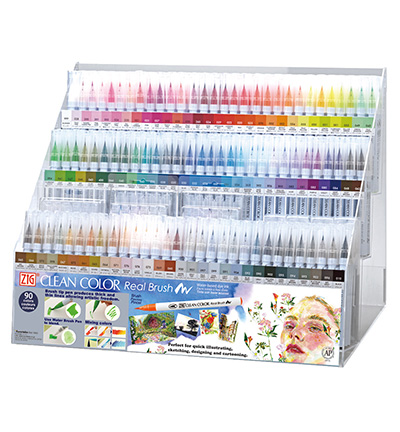 RB-6000AT/DP356 - Kuretake / ZIG - Clean Color Real Brush, 356pcs. Display set - 