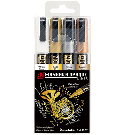 CNMOL/4V - Kuretake / ZIG - Mangaka Opaque Liner 4 color set - 