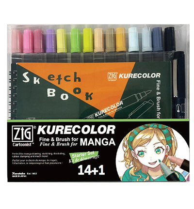 CNKC-2200N/15VS - Kuretake / ZIG - Fine & Brush for Manga, Starter Set - 