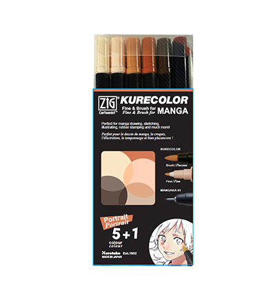 CNKC-2200N/6VPO - Kuretake / ZIG - Fine & Brush for Manga, Portrait - 