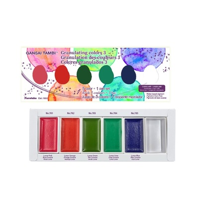 MC20GN3/5V - Kuretake / ZIG - Granulating Colors 3, 5 Colors set - Gansai Tambi Sets MC20GN3/5V - Kuretake / ZIG - Granulating Colors 3, 5 Colors set - Gansai Tambi Sets