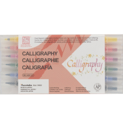MS-3400/12V - Kuretake / ZIG - ZIg Calligraphy - 12 color set - Zig Calligraphy