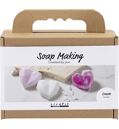977802 - Creativ Company - Mini Hobbyset Zeep Maken, Harten, roze - 