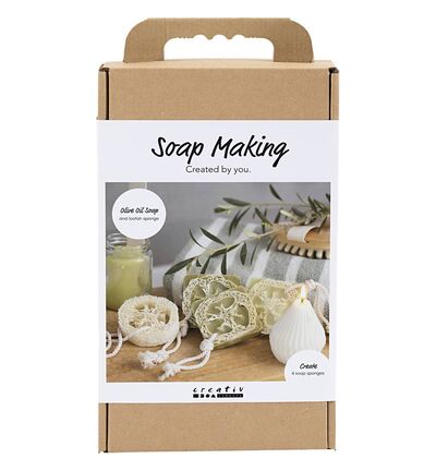 9772643 - Creativ Company - Hobbyset Zeep Maken, loofah, olijfgroen - 