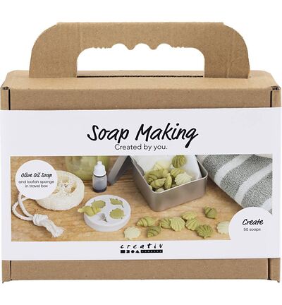 9772659 - Creativ Company - Mini Hobbyset Zeep Maken, Schelpen, olijfgroen - 