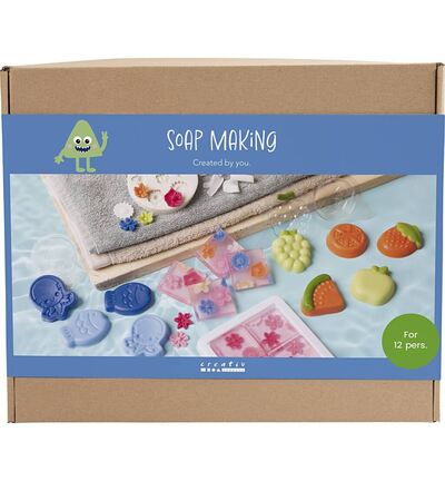 977803 - Creativ Company - Groepsset Zeep Maken, blauw, groen, oranje, roze - 