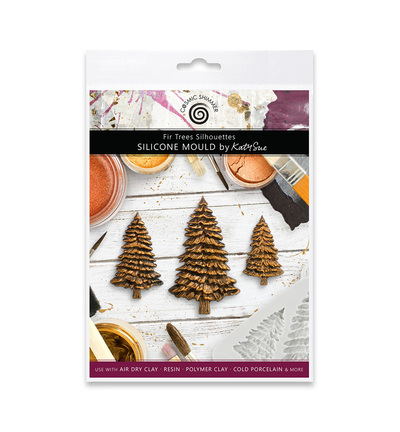 CE0052-CS - Katy Sue Designs - Moule en silicone - Fir Trees Silhouettes - 