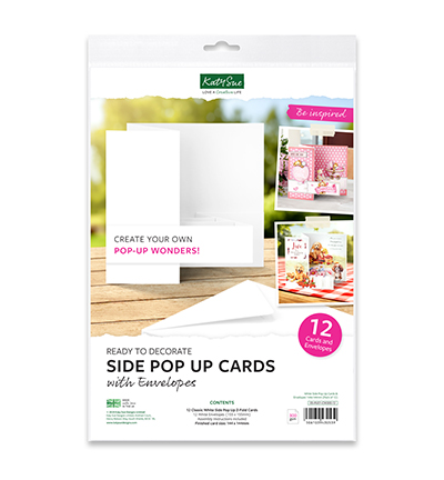 05-PU01-CW300-12 - Katy Sue Designs - White Side Pop Up Cards & Envelopes - 