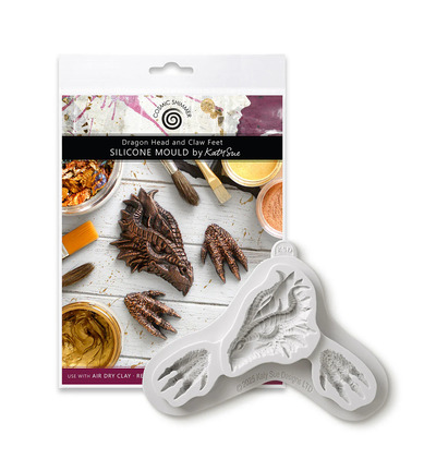 CF0077-CS - Cosmic Shimmer - Moule en silicone Tête de Dragon et Pattes Griffues - 