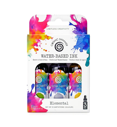 55-IKB003-S3 - Cosmic Shimmer - Set d'encres a base d'eau - Elemental Earthtone Colours - 