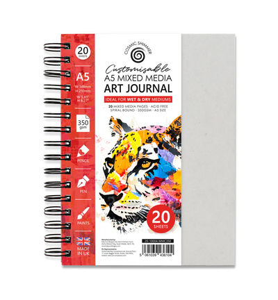 20-10004-MMC350 - Cosmic Shimmer - Journal artistique mixed media personnalisable - A5 350 gsm - 