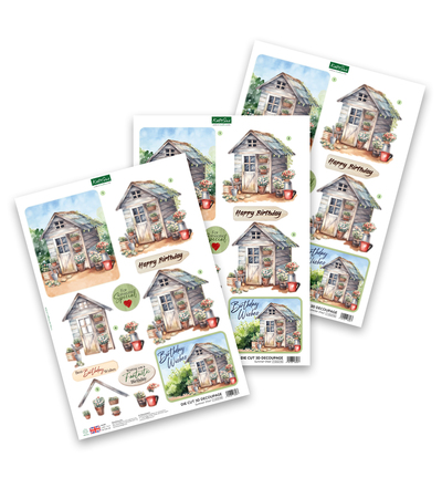 11-DCD748 - Katy Sue Designs - Decoupage pre-decoupe - Summer Shed - 