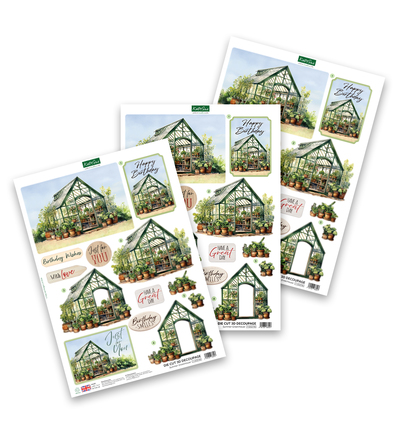 11-DCD746 - Katy Sue Designs - Decoupage pre-decoupe - Summer Greenhouse - 