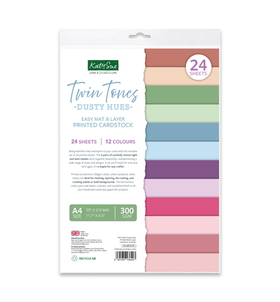 03-10075TTD - Katy Sue Designs - Cardstock imprime mat et superposition - Twin Tones: Dusty Hues - 