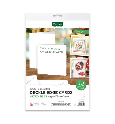 05-10033WDE - Katy Sue Designs - Cartes et enveloppes - Blanc a bord deckle - 05-10033WDE - Katy Sue Designs - Cartes et enveloppes - Blanc a bord deckle -