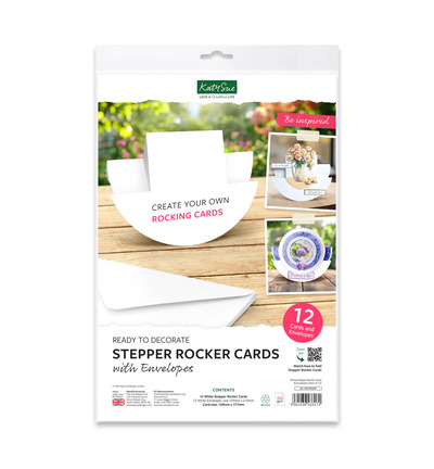 05-10024WSR - Katy Sue Designs - Cartes Stepper Rocker et enveloppes - Blanc - 