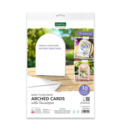 05-AC01-CW300-10 - Katy Sue Designs - Cartes Single Fold et enveloppes - White Arched - 05-AC01-CW300-10 - Katy Sue Designs - Cartes Single Fold et enveloppes - White Arched -