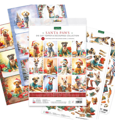 11-DCD7003 - Katy Sue Designs - Santa Paws Topper pré-découpé & collection découpage - 