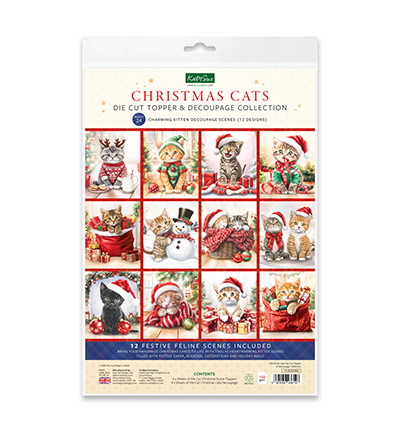 11-DCD7004 - Katy Sue Designs - Christmas Cats Die Cut and Decoupage Collection - 11-DCD7004 - Katy Sue Designs - Christmas Cats Die Cut and Decoupage Collection -
