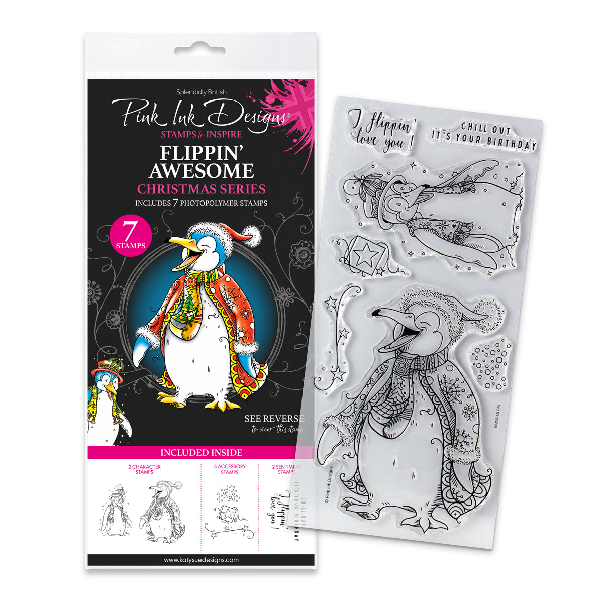 07-0008-PI - Pink Ink Designs - Flippin' Awesome Penguin - 