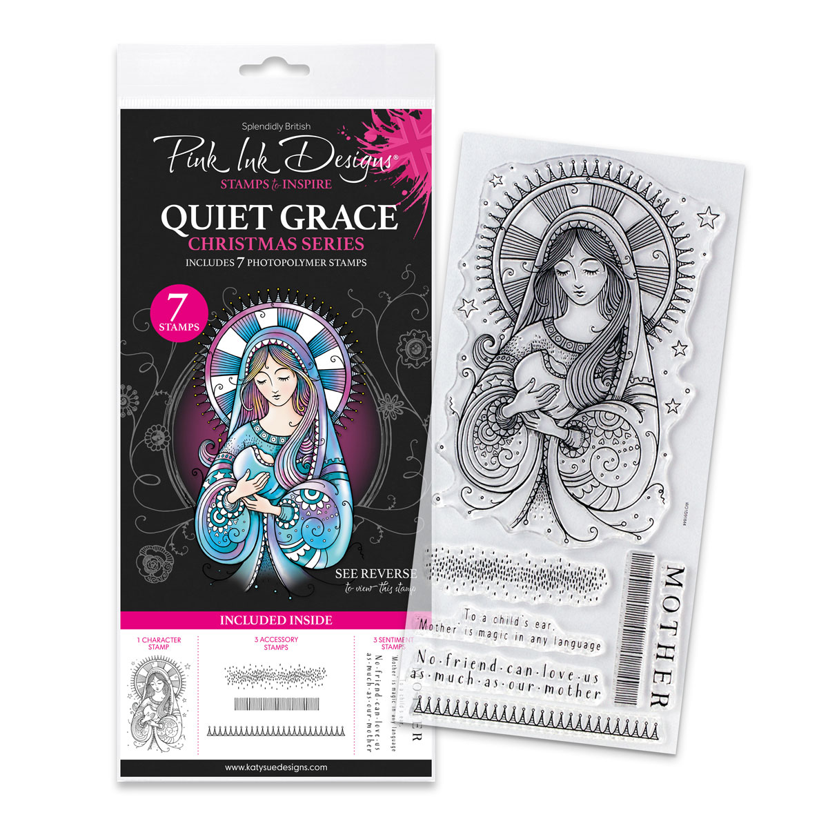 07-0011-PI - Pink Ink Designs - Quiet Grace - Christmas Mother Mary - 