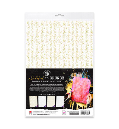 03-10080GGF - Cosmic Shimmer - Gilded to Grunge Damask & Script - 