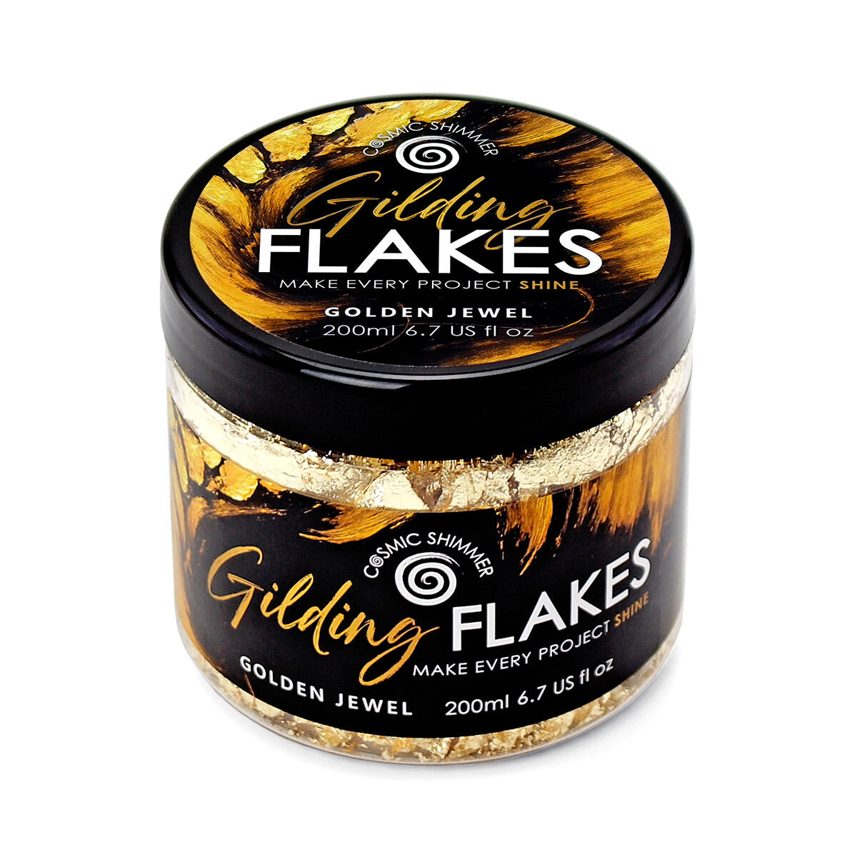 32-GF001-200 - Cosmic Shimmer - Gilding Flakes - Golden Jewel 200ml - Gilding Flakes