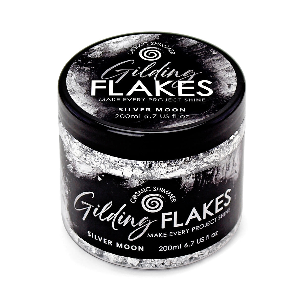 32-GF002-200 - Cosmic Shimmer - Gilding Flakes - Silver Moon 200ml - Gilding Flakes