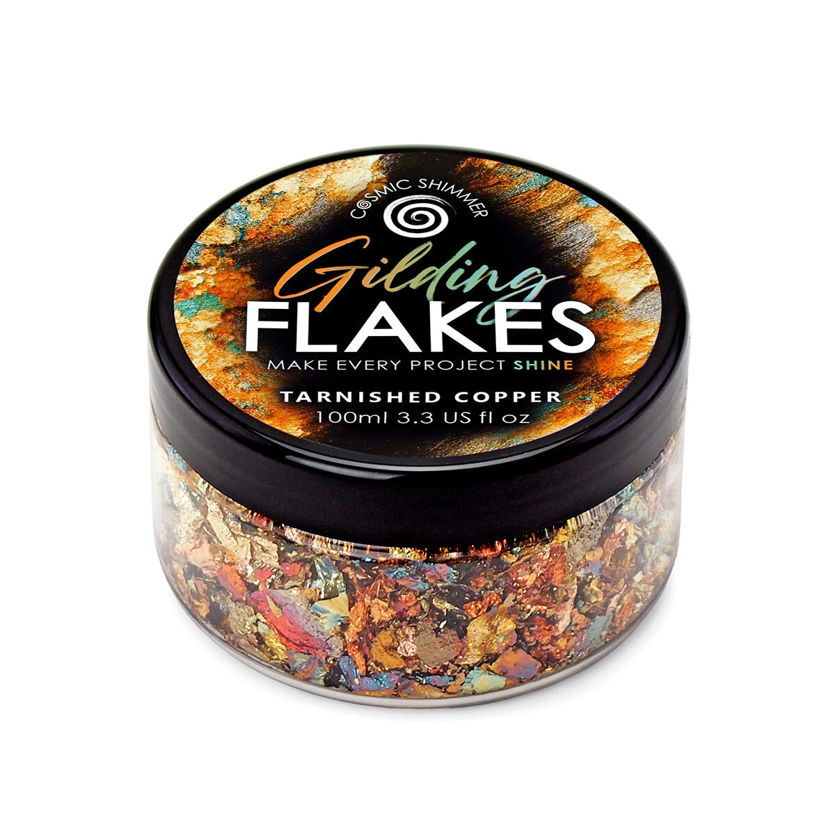 32-GF005-100 - Cosmic Shimmer - Gilding Flakes - Tarnished Copper 100ml - Gilding Flakes