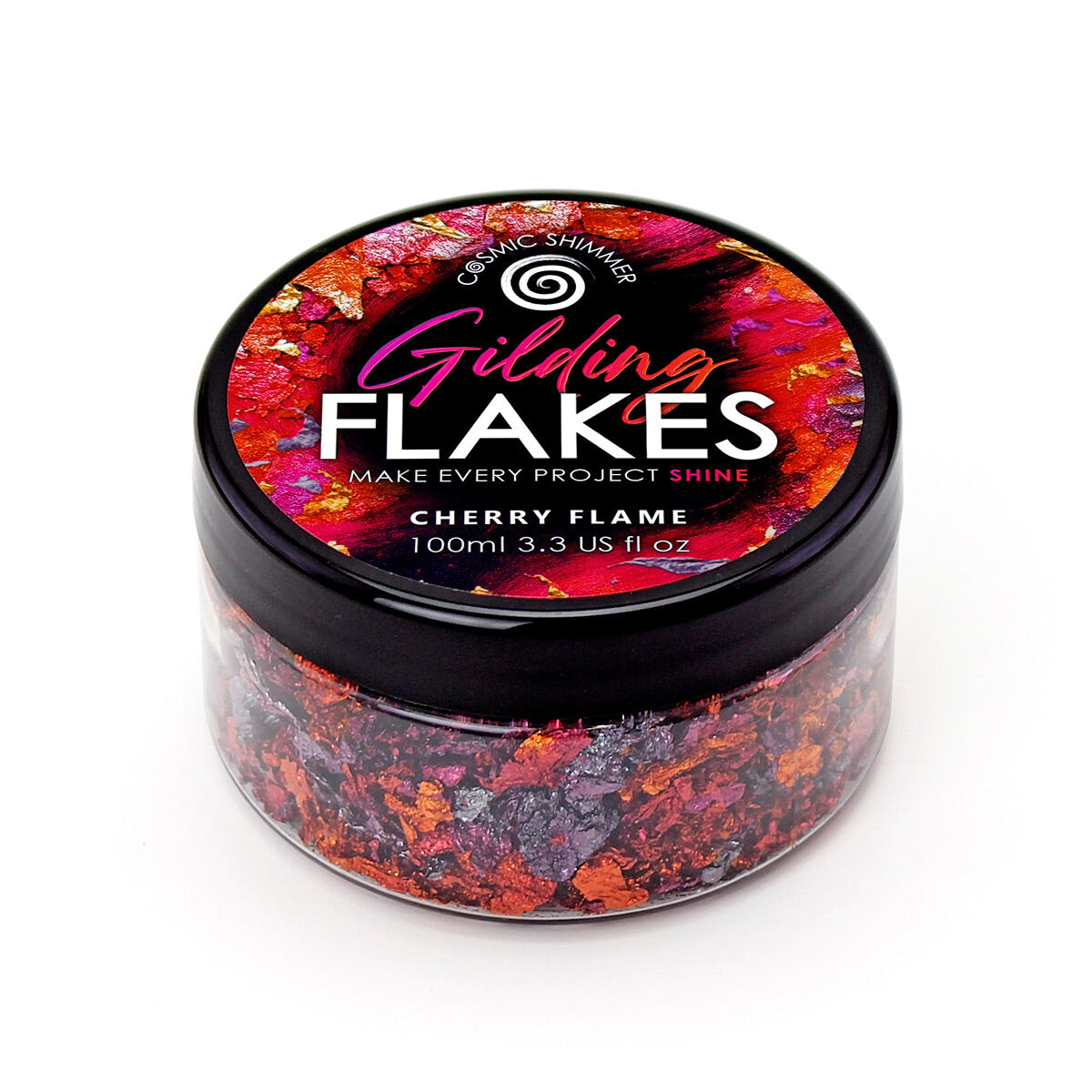32-GF006-100 - Cosmic Shimmer - Gilding Flakes - Cherry Flame 100ml - Gilding Flakes