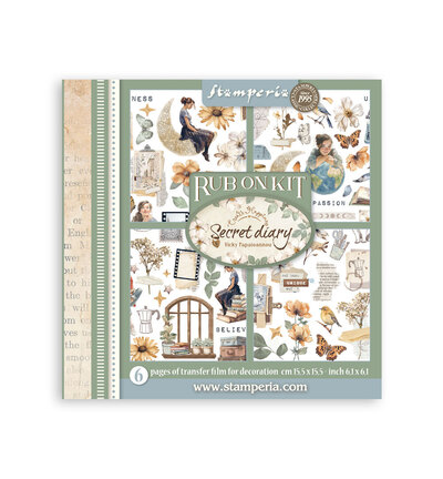 DFLRBX09 - Stamperia - Rub on kit Secret Diary - DFLRBX09 - Stamperia - Rub on kit Secret Diary -