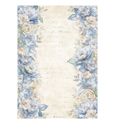 DFSA41030 - Stamperia - Papier de riz A4 Bordures florales intemporelles - 